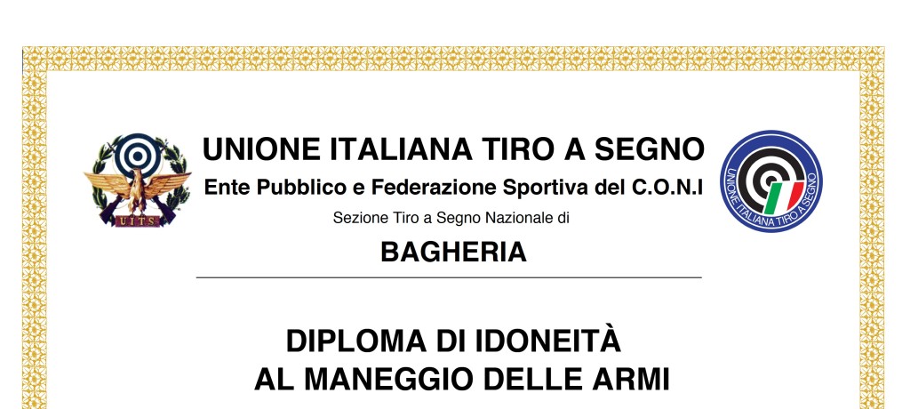 Diploma di idoneità al maneggio delle armi - TSN Bagheria